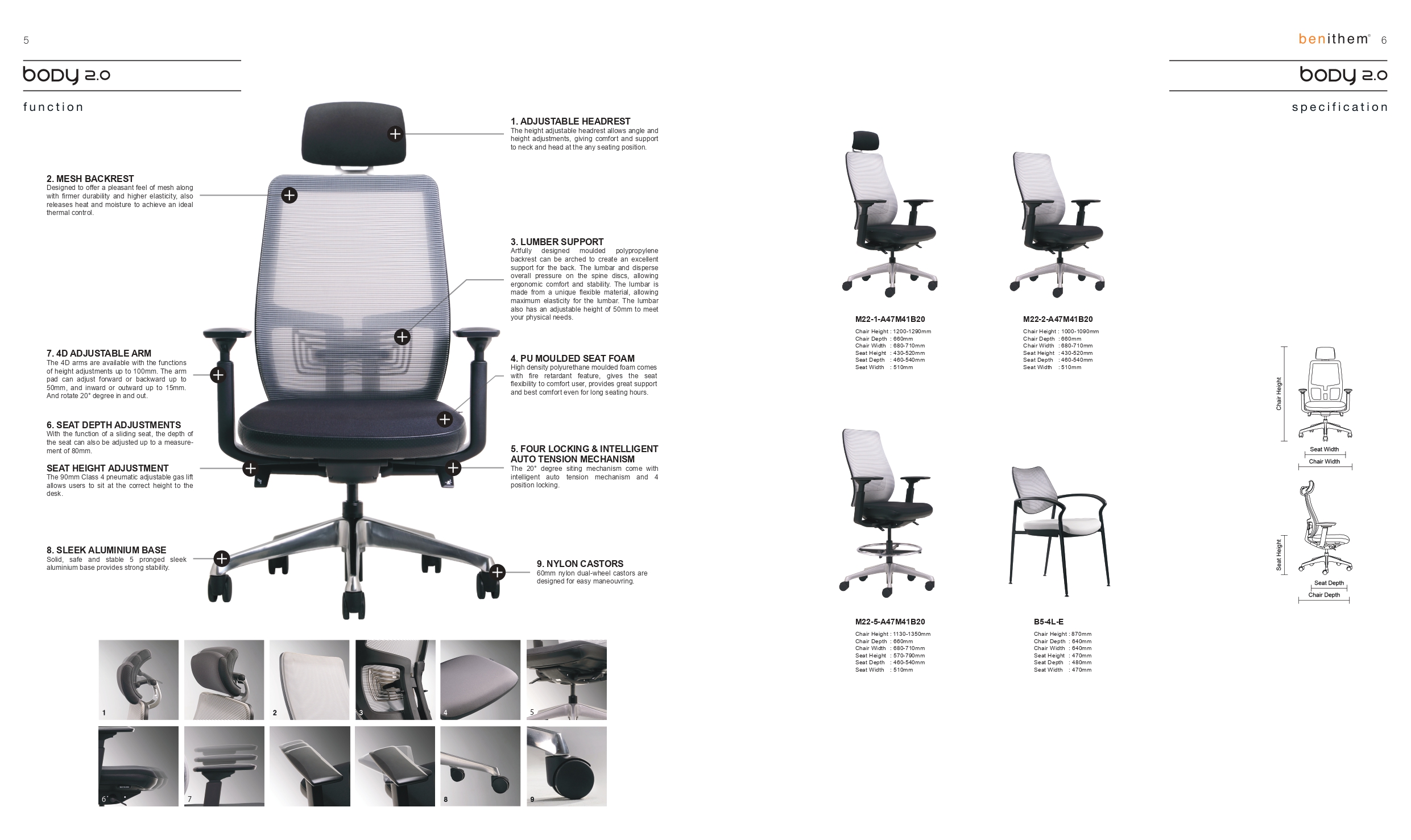 Catalogue - Office Mesh Chair BODY 2.0 - Benithem® - Ergonomic Chair Manufacturer, Vegan Leather Office Chair Malaysia (KL, Johor, Melaka, Penang)